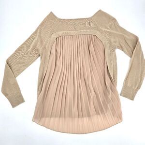 Elan Pleated Back Sweatshirt Top Size S